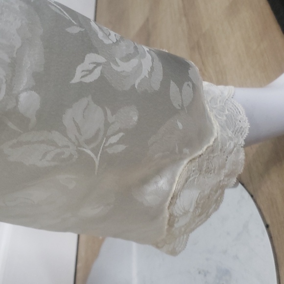 Christian Dior Vintage 1970s Silk White Pajama Floral Set Size Small - Picture 4 of 13